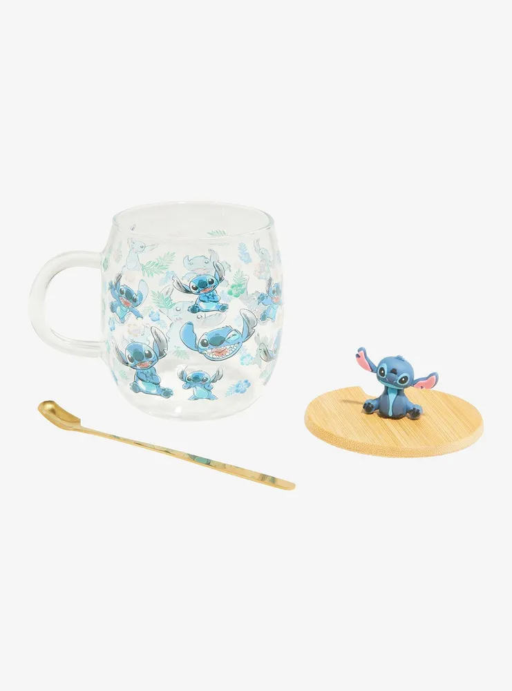 Disney Stitch Glass Mug With Lid