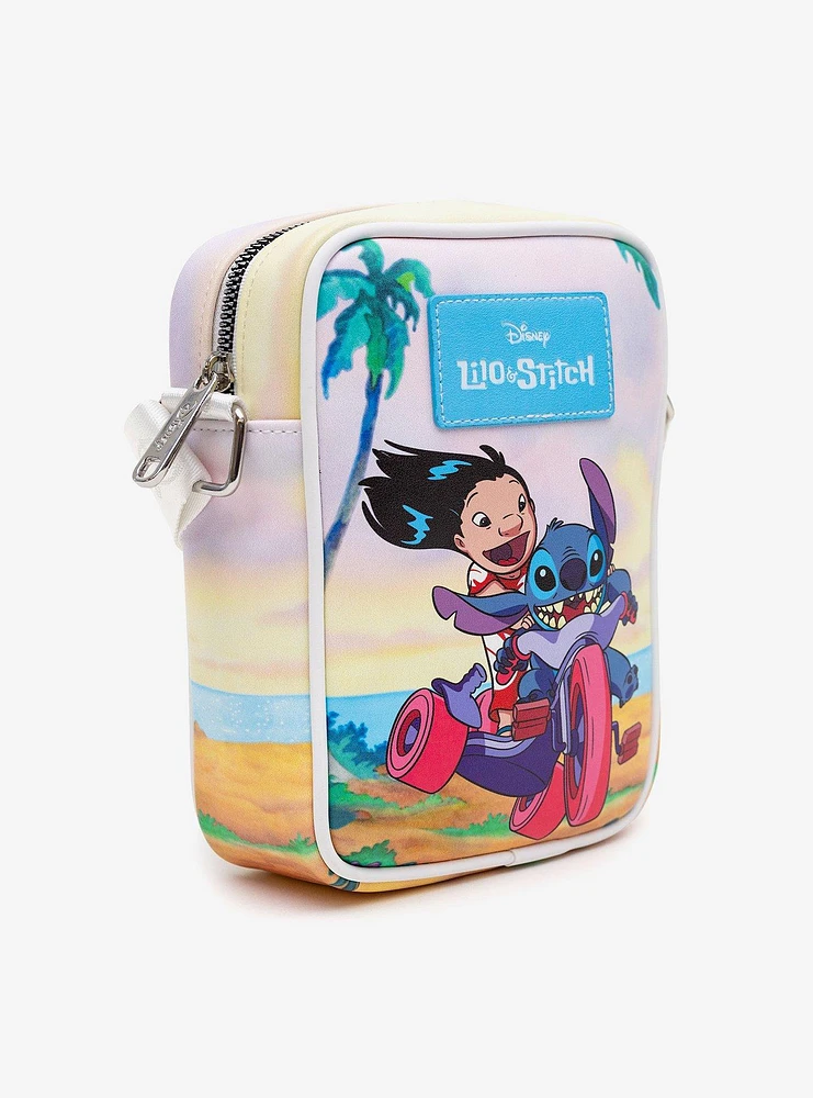 Disney Lilo & Stitch Riding and Beach Poses Crossbody Bag