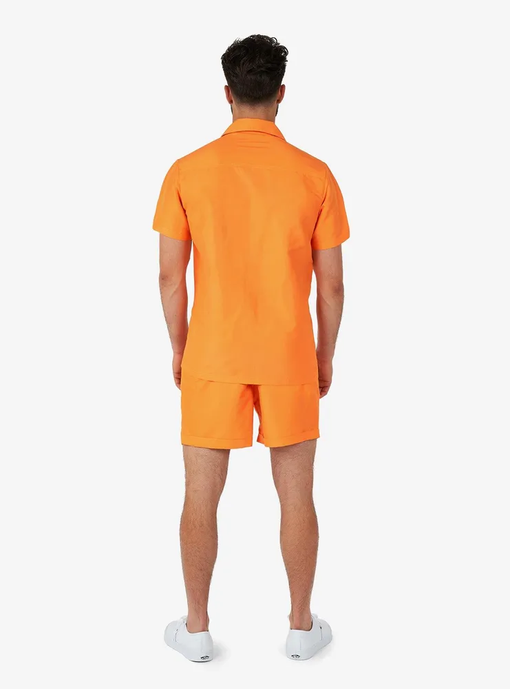 The Orange Summer Button-Up Shirt and Short