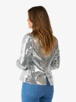 Sequins Silver Women's Blazer
