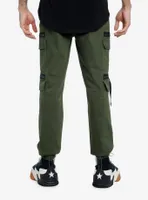 Olive Zipper Cargo Pocket Jogger Pants