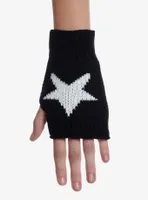 Star Intarsia Fingerless Gloves