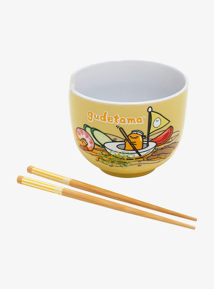 Sanrio Gudetama Boat Ramen Bowl and Chopsticks