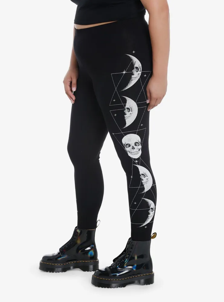 Social Collision Skull Moon Phase Leggings Plus