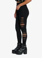 Social Collision Black Side Shredded Leggings