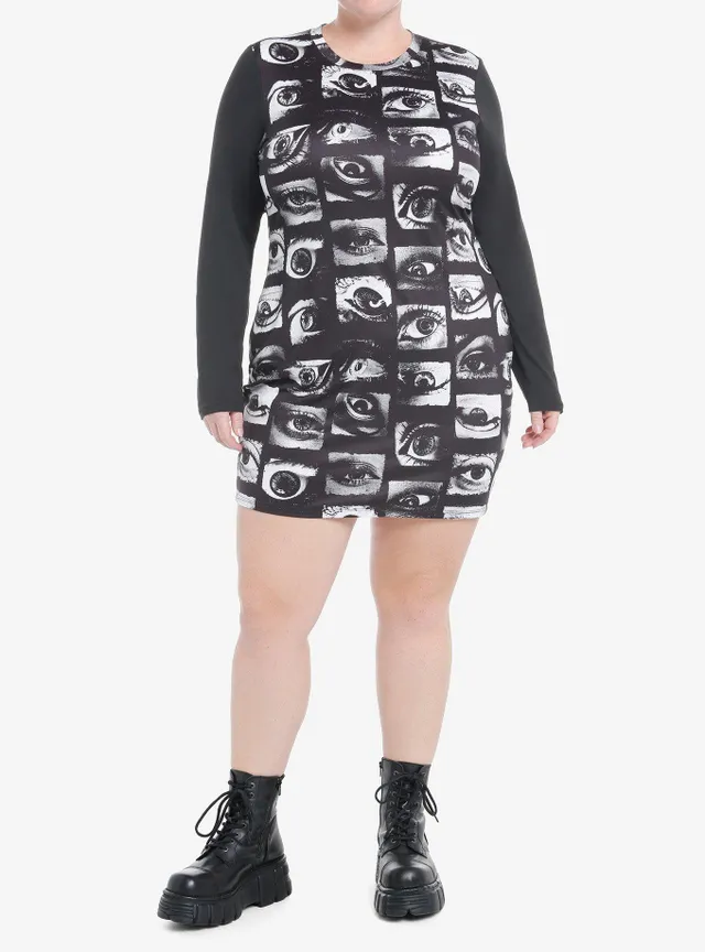 Hot Topic Black & White Stripe Twofer Dress