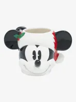 Disney Mickey Mouse Santa Hat Figural Mug