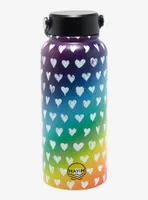 Rainbow Hearts Steel Double Wall Insulated Water Bottle