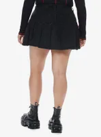 Social Collision Black Pleated Denim Skirt Plus