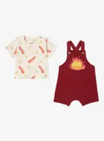 Studio Ghibli Howl's Moving Castle Calcifer Infant Overall Set - BoxLunch Exclusive