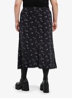 Daisy Street Cherub & Butterfly Slit Midi Skirt Plus