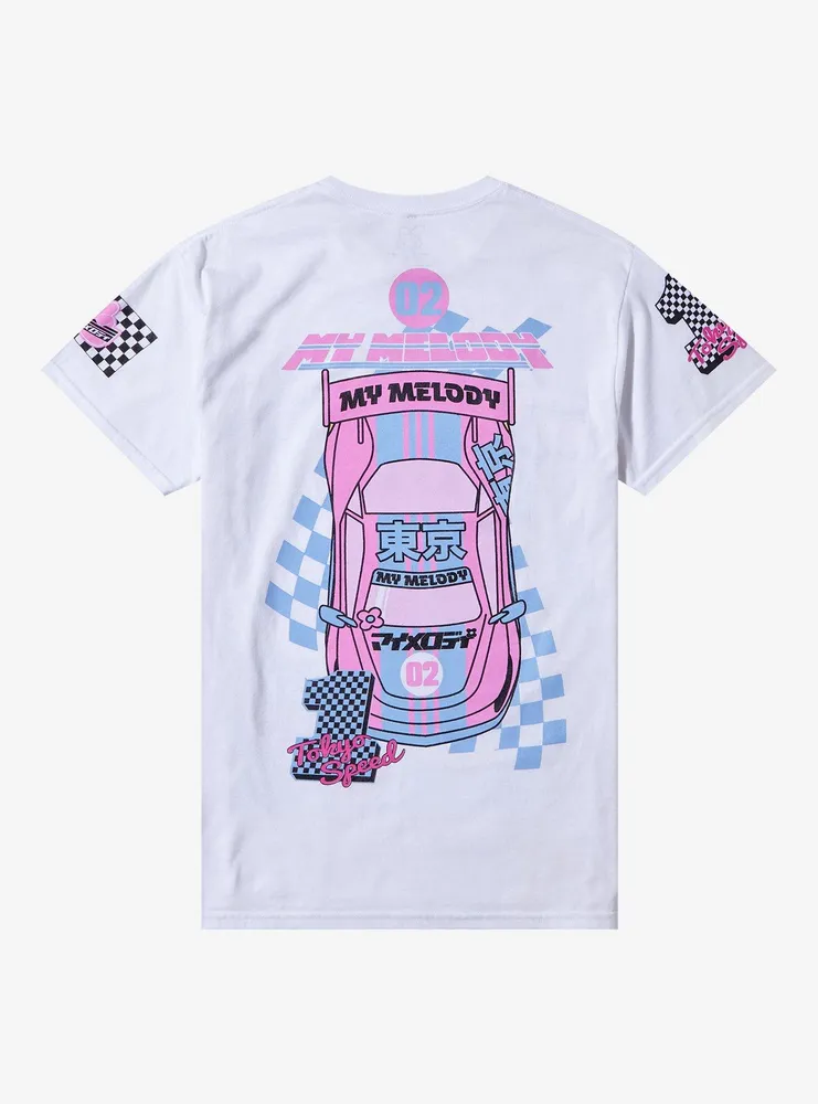 My Melody Racing Collage Boyfriend Fit Girls T-Shirt