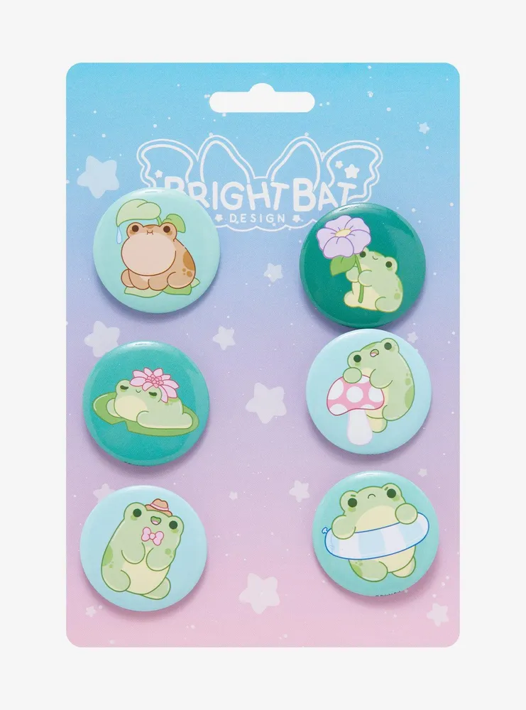 Cute Frog Button Set By Bright Bat Design