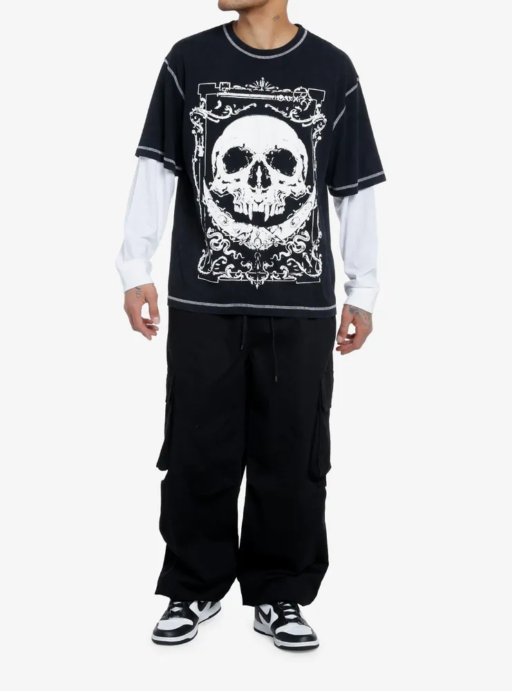 Framed Skull Twofer Long-Sleeve T-Shirt