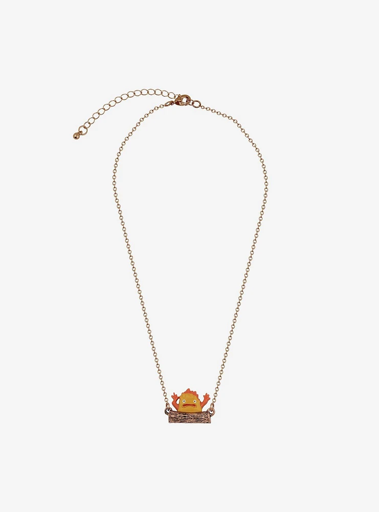 Studio Ghibli Howl's Moving Castle Calcifer Log Pendant Necklace