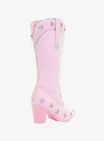 YRU Pink Glitter Star Cowgirl Boots