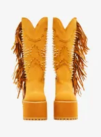 YRU Frings Spike Heel Cowgirl Platform Boots