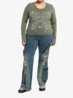 Social Collision Filigree Butterfly Girls Long-Sleeve T-Shirt Plus