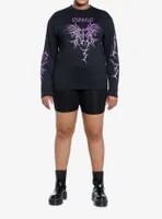 Black & Purple Eternal Butterfly Girls Long-Sleeve T-Shirt Plus