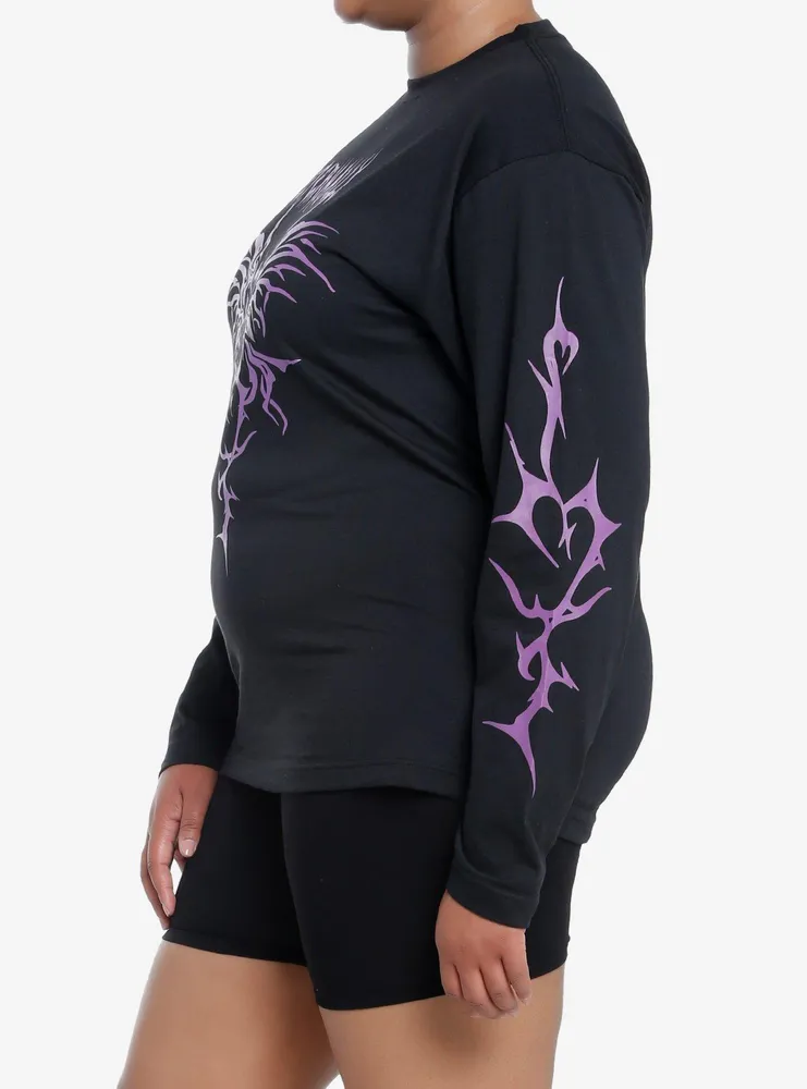 Black & Purple Eternal Butterfly Girls Long-Sleeve T-Shirt Plus