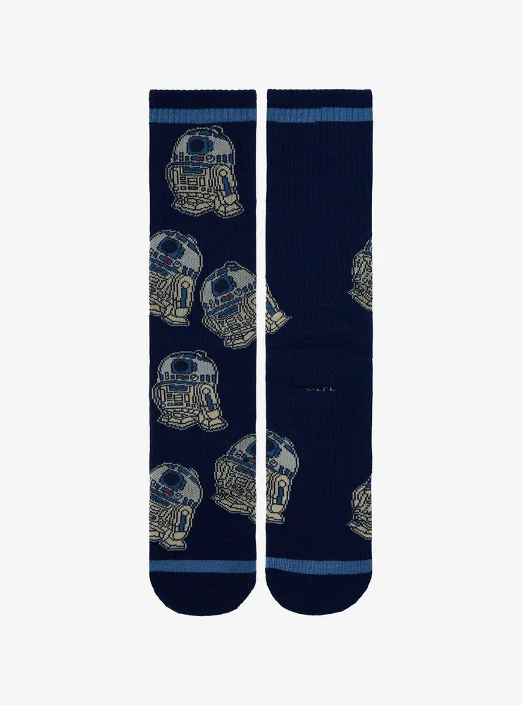 Star Wars R2-D2 Chibi Portrait Allover Print Crew Socks - BoxLunch Exclusive