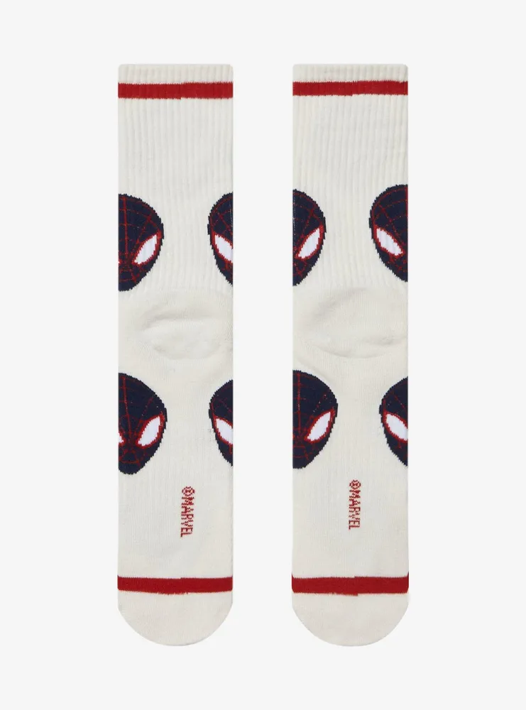 Marvel Spider-Man Miles Morales Mask Allover Print Crew Socks - BoxLunch Exclusive