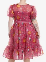 Studio Ghibli Howl's Moving Castle Calcifer Organza Tiered Dress Plus