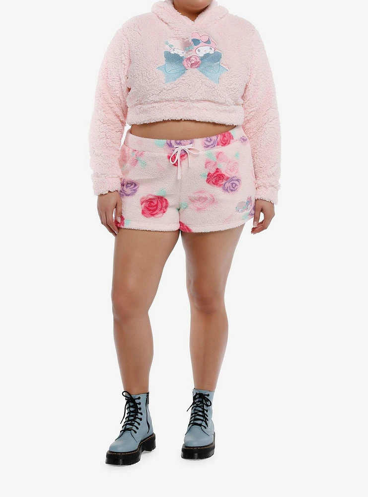 My Melody & Sweet Piano Fuzzy Girls Lounge Shorts