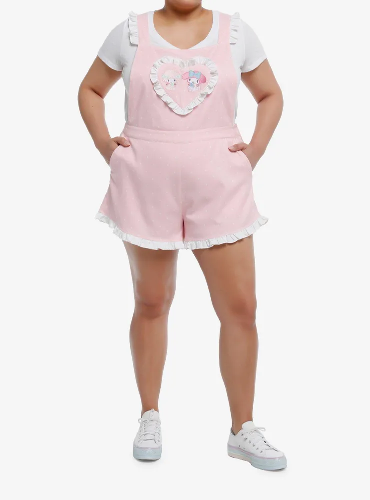 My Melody & Sweet Piano Lace Heart Shortalls Plus