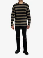 Social Collision Olive & Black Stripe Long-Sleeve T-Shirt