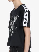 Social Collision Star Stripe Skull Girls Crop T-Shirt