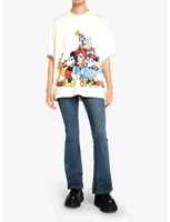 Disney Mickey Mouse And Friends Front & Back Group Girls Oversized T-Shirt