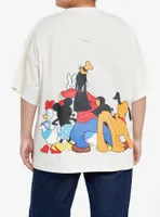 Disney Mickey Mouse And Friends Front & Back Group Girls Oversized T-Shirt Plus