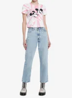 Her Universe Disney Mickey Mouse & Minnie Kiss Tie-Dye Crop Girls T-Shirt