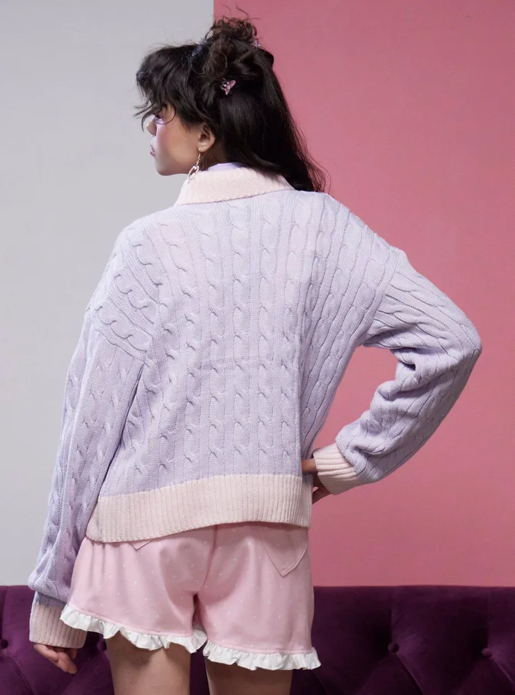 My Melody & Sweet Piano Cable Knit Girls Cardigan