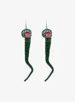 Social Collision Monster Worms Fuzzy Drop Earrings