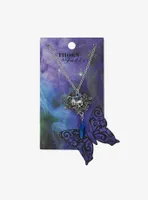 Thorn & Fable Skull Flower Crystal Necklace