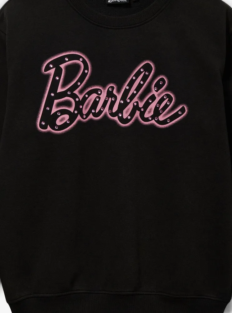 Barbie Rhinestone Logo Women's Crewneck - BoxLunch Exclusive