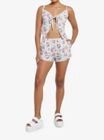 Thorn & Fable Floral Mushroom Cami Shorts Lounge Set