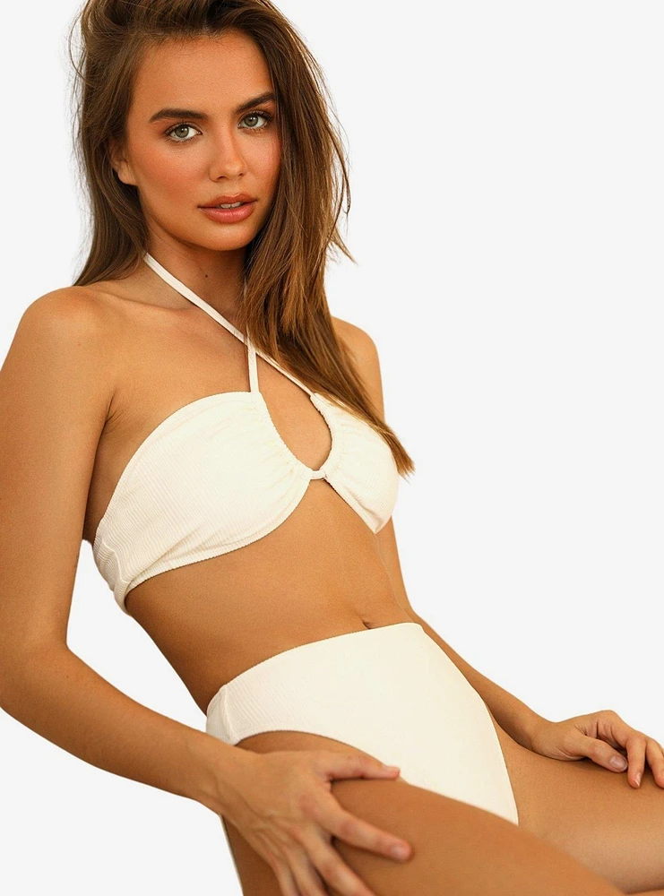 Dippin' Daisy's Amalfi Swim Top Cloud White Ribbed