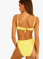 Dippin' Daisy's Gigi Swim Top Limelight Yellow Ribbed