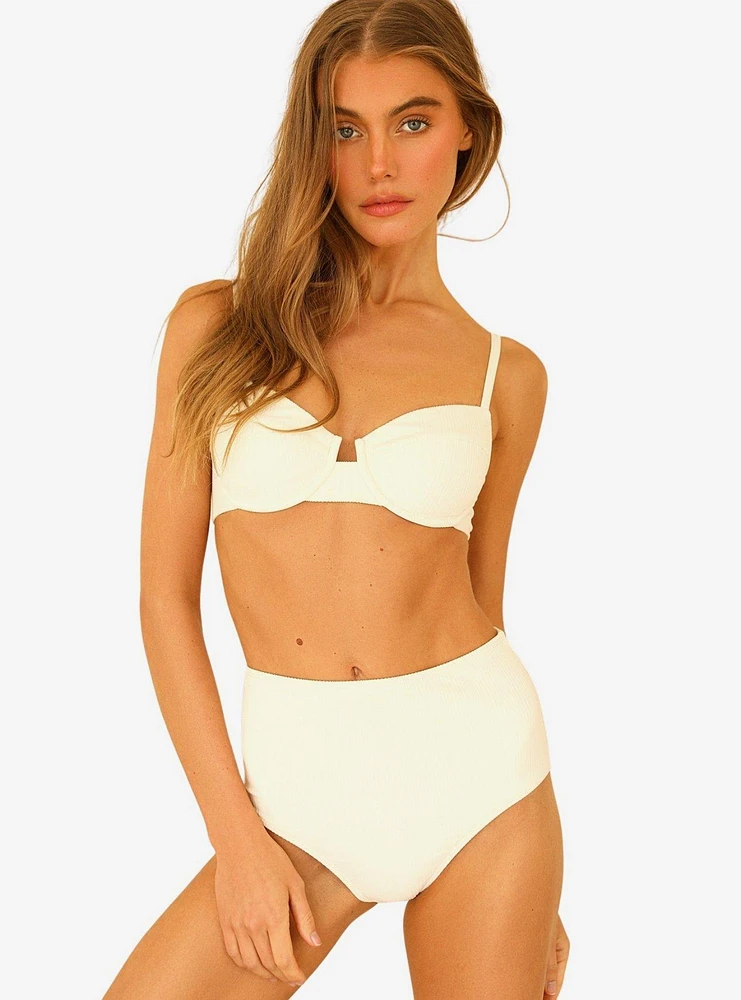 Dippin' Daisy's Gigi Swim Top Cloud White Ribbed