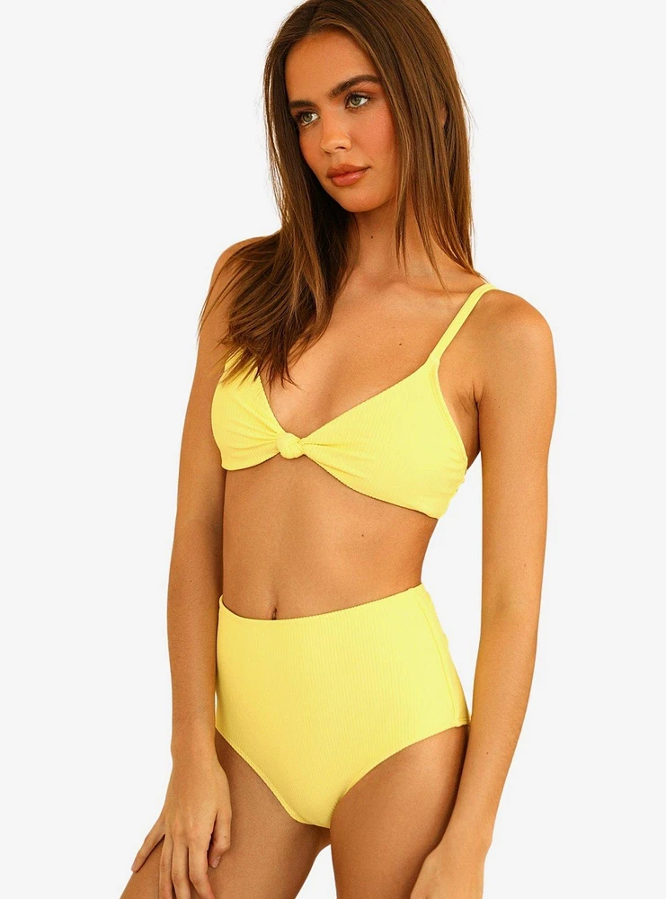 Dippin' Daisy's Zen Swim Top Limelight Yellow Ribbed