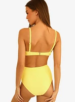 Dippin' Daisy's Zen Swim Top Limelight Yellow Ribbed