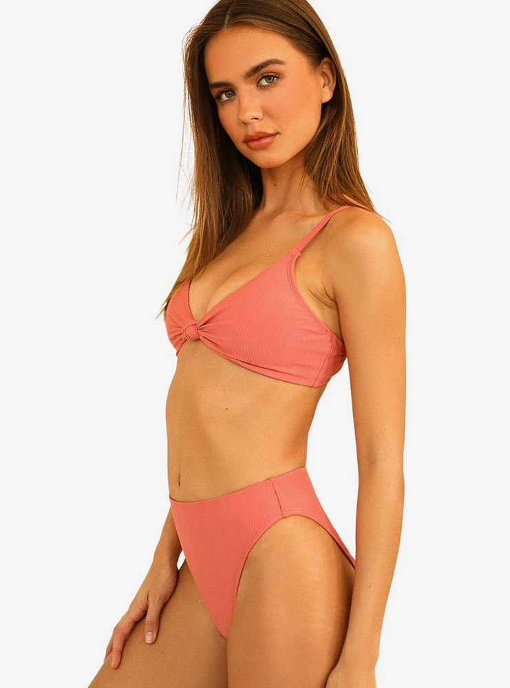 Dippin' Daisy's Zen Swim Top Hawaiian Sun Pink Ribbed