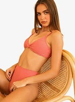 Dippin' Daisy's Zen Swim Top Hawaiian Sun Pink Ribbed