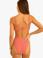 Dippin' Daisy's Zen Swim Top Hawaiian Sun Pink Ribbed