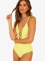 Dippin' Daisy's Bliss Swim One Piece Yellow Checkers