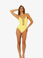 Dippin' Daisy's Bliss Swim One Piece Yellow Checkers