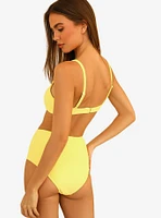 Dippin' Daisy's Balboa Swim Bottom Limelight Yellow Ribbed